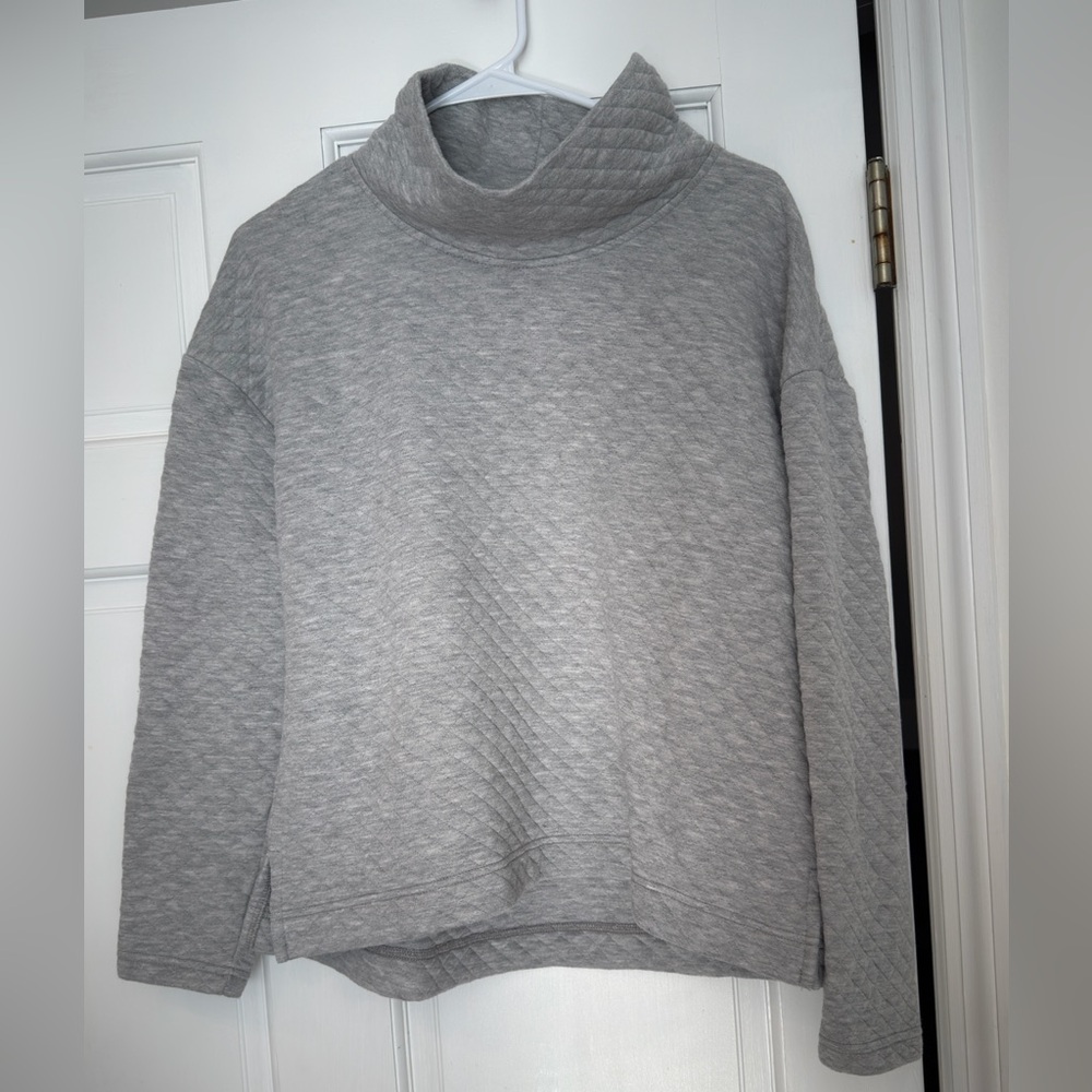 RBX Gray Quilted Cowl Neck Sweatshirt